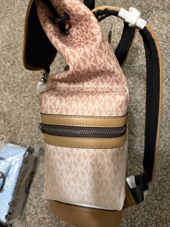 Michael Kors Pink Ombre Signature Canvas Backpack with Tan Trim main image 4